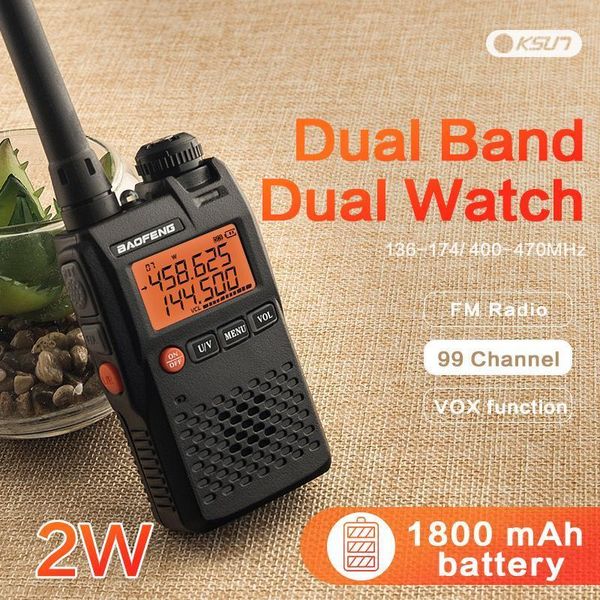 

walkie talkie baofeng uv-3r mark 136-174/400-470 mhz dual band two way radio doppia frequenzy display due vie cb ham1