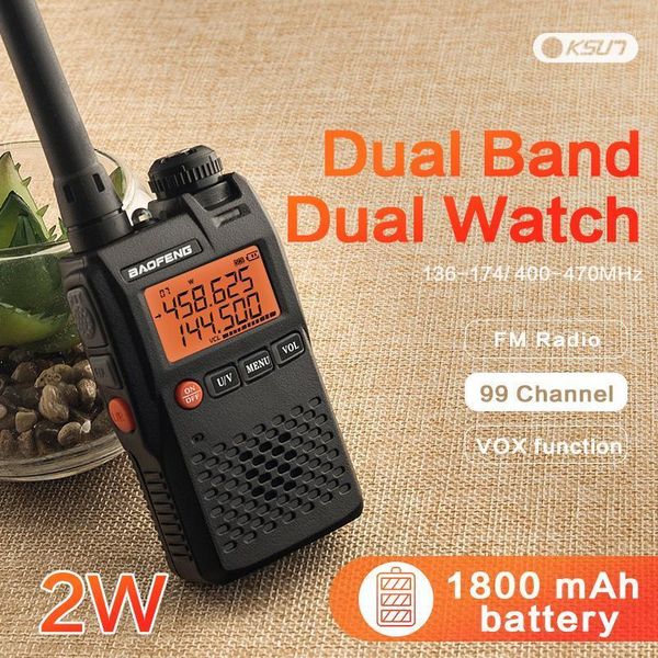 

walkie talkie baofeng uv-3r mark 136-174/400-470 mhz dual band two way radio doppia frequenzy display due vie cb ham1