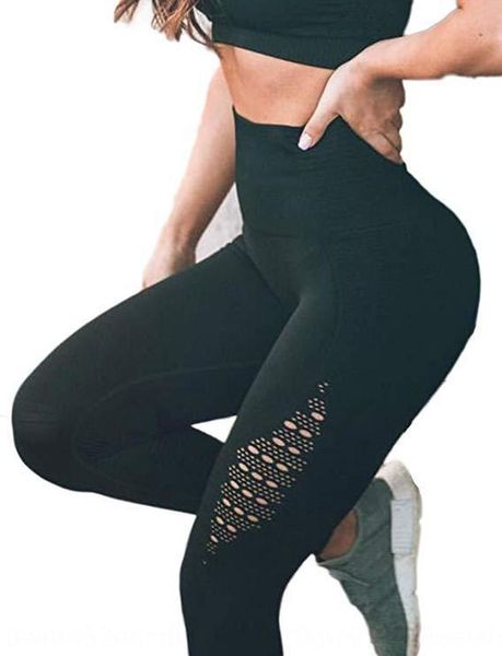 

high waist hollow peach yoga fitness ankle-length pants wear kg-192, Black