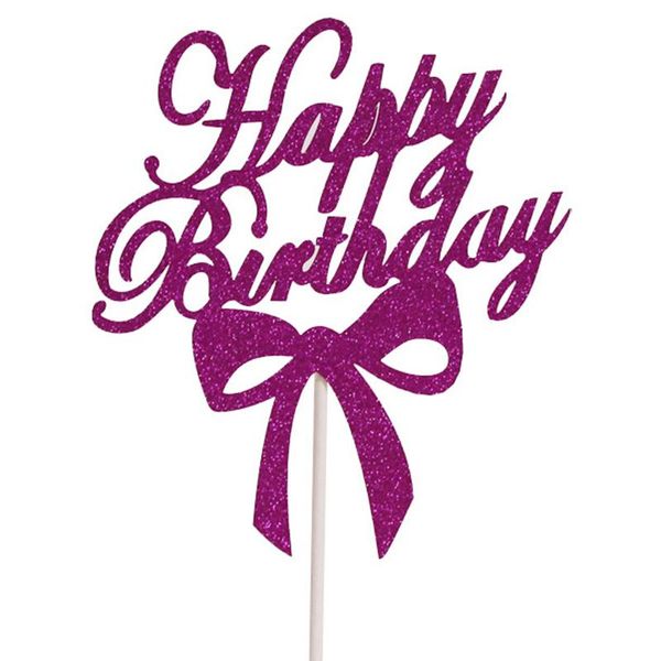 

1шт лук узлы кекс торт топперы искусства с днем ​​рождения торт флаги детские душевые выпечки дети день рождения украшение вечеринки bbyzdd