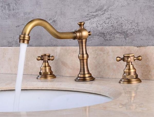 

retro bathroom double handle faucet oil rubbed bronze faucet basin sink mixer tap.3 hole two handle fauce qylrku dhsybaby