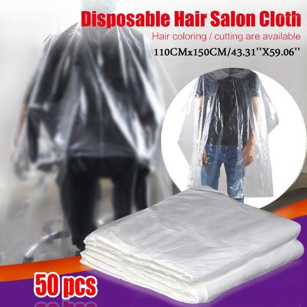 

disposable hair dye cape durable pe wrap cloth hair salon haircut emu oil desposable hairdressing apron shampoo cape 50/100 pcs1