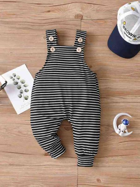 

baby striped print overall jumpsuit she, Blue