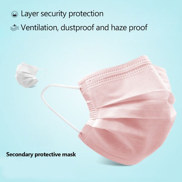 

face 3 layer ear-loop mouth masks cover 3-ply non-woven disposable dust mask soft breathable re0