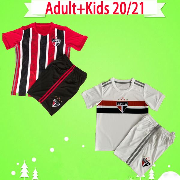 

взрослый + kids kit 2020 2021 sao paulo футбол для футбола 20 21 мальчиков набор футбольных рубашек pablo reilldo детей mens camisa de futeb, Black
