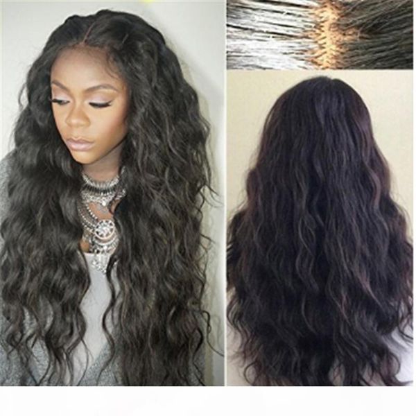 

brazilian wet and wavy full lace wigs virgin hair long wet wavy glueless full lace front human hair wig pre plucked, Black;brown