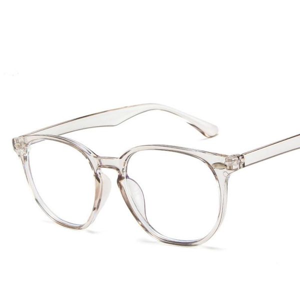 

fashion sunglasses frames optical anti-blue light glasses frame women men round oversized eyeglasses metal spectacles clear lenses, Black