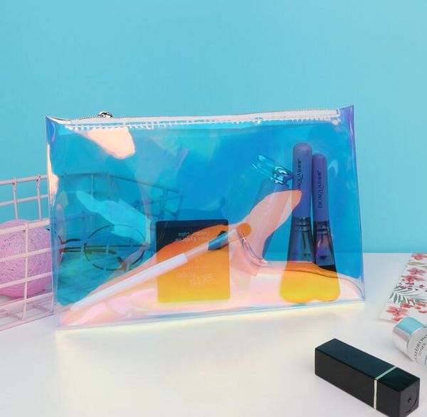 

3pcs women tpu laser transparent waterproof zipper cosmetic bag9370522