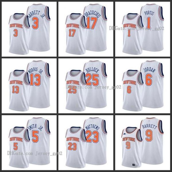 

new york knicks abc r.j. barrett tim hardaway jr. iggy brazdeikis bobby portis henry ellenson reggie bullock men icon jersey, Black
