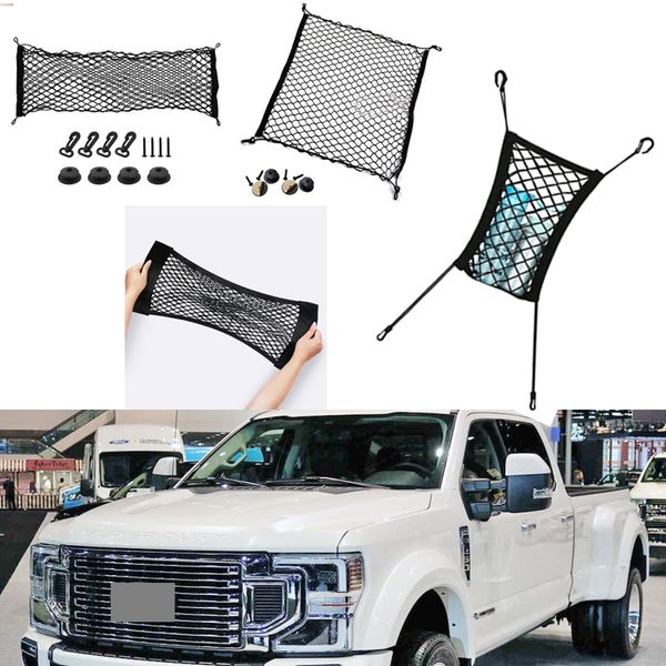 

for ford f-450 car vehicle black rear trunk cargo baggage organizer storage nylon plain vertical seat net