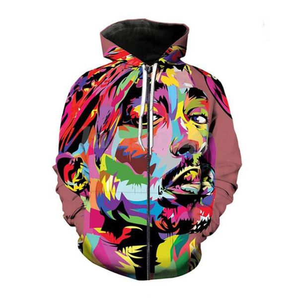 

2pac tupac 3d print causal clothing new fashion men women zipper hoodies
