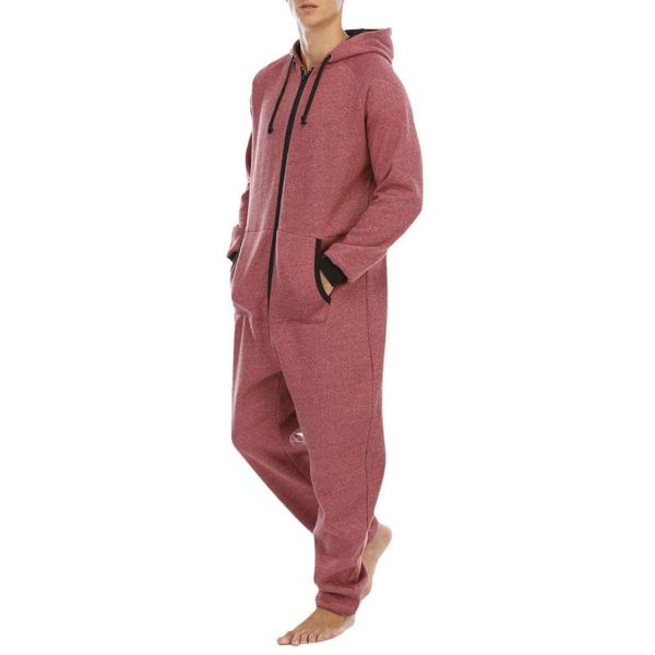 

men's one piece suit thickened sweater fleece pajamas home wear sportswear jumpsuit for male 2021 new arrival, Black