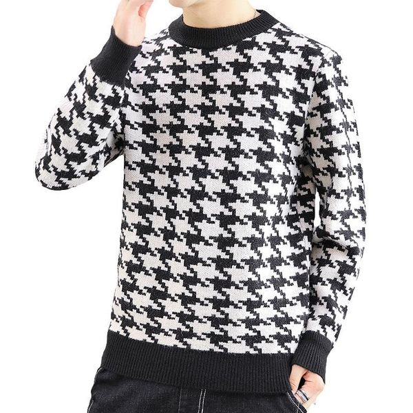 

2020 men's sweater cotton o-neck pullover autumn winter thick long sleeve de yq clothing knitted casual male sweater sale, White;black