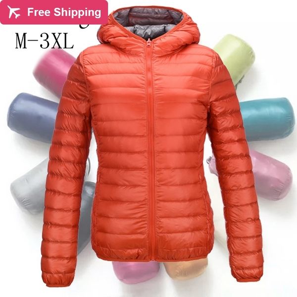 

2021 new ultra light down jacket women feather jackets double side reversible lightweight warm coats c73l, Black