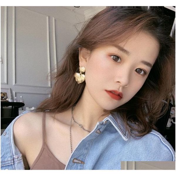 

s1150 fashion jewelry s925 silver needle heart earrings concave convex heart fa sqccbr beauty888