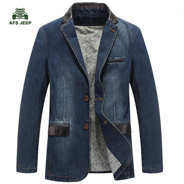 

new men denim blazer slim fit leather denim jacket men blazer masculino csual jeans suit jacket size1, White;black