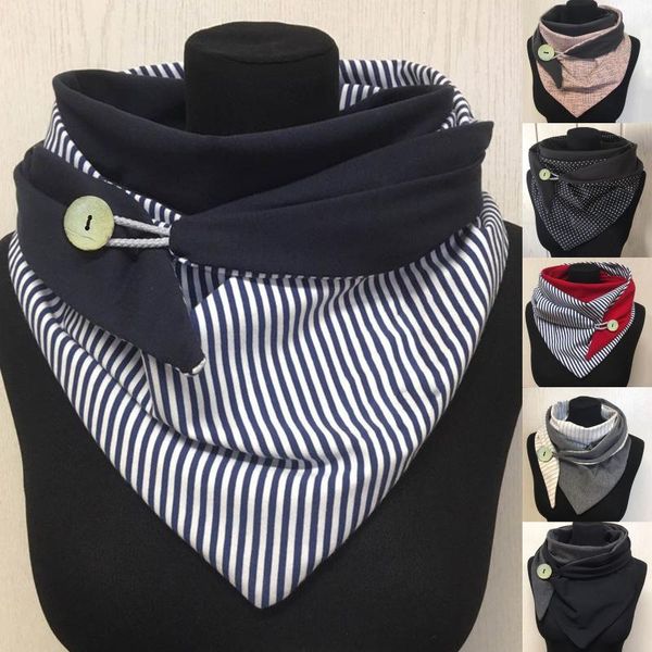 

scarves fashion women scarve soild stripe button soft wrap casual warm shawls leisure comfortable personality, Blue;gray