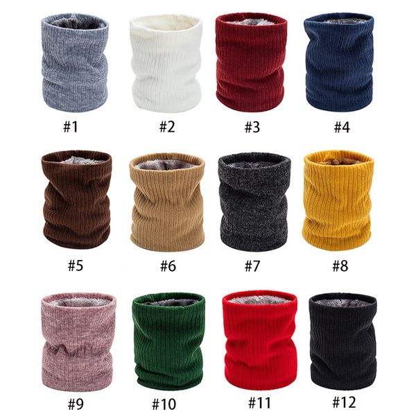 

warm neck protector bib plus velvet knitted collar solid color double-layer thick thermal jacket neck collar