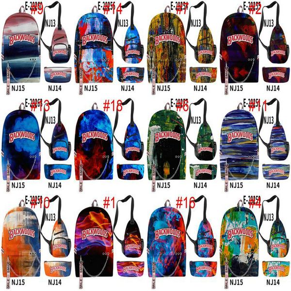 

3pcsset краситель галстук дым в синий рюкзак для лесного дерева один османил 3d ручка сумка backwoods рюкзаки 3d one-bagbags penbags wmtduv