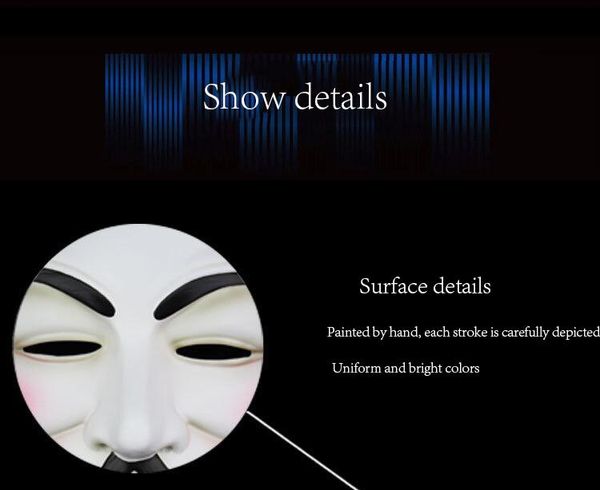 

boutique multicolor cosplay mask v word vendetta mask anonymous movie gay fox halloween masquerade mask holiday supplies gift