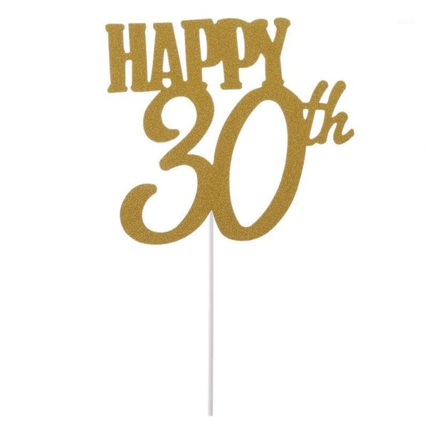 

gold happy 30th/40/50/60 wedding/birthday/party cake er cake decoration1