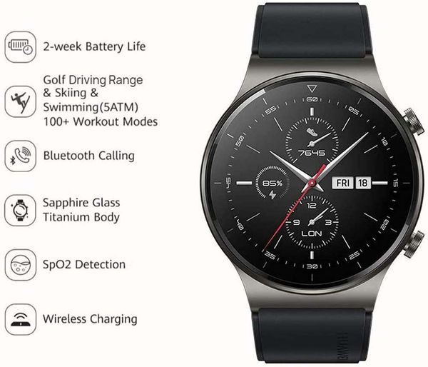 

gt 2 pro watch 1.3 "amoled touch screen smart watch, sports gps 14 day battery life, heart rate tracker, blood oxygenvip