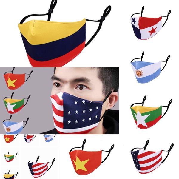 

masks factory polyester cotton face adjustable washable reusable american flag printed dustproof mask zza21 p1cov