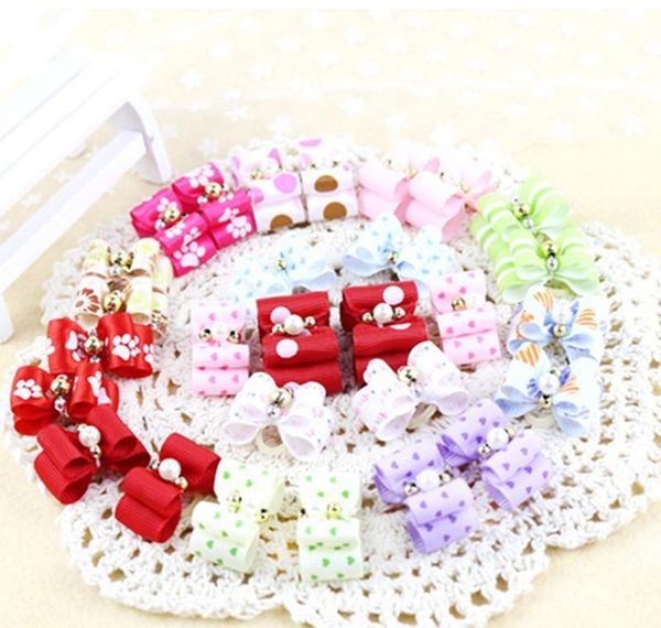

10pcs/lot handmade pet dog bow cute grooming loverly bowknot for puppy dogs accessories with rubber bands c wmtnyp lottery2010