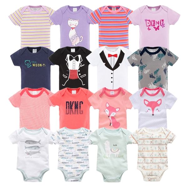 

honeyzone summer newborn baby girl clothes short sleeve roupas de bebe cotton body baby boy clothes 3pcs/set baby body bebes y200803, White