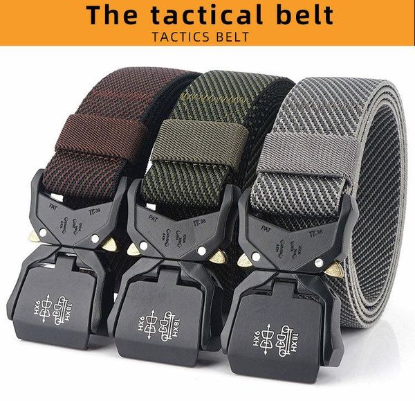 

waist support 2021 elastic belt official genuine hard metal quick release buckle men's tactical accessories drop, Black;gray