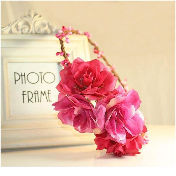 

women wedding headband kids party floral garlands bride pgraphy headdress girls flower crown rose flowe qylacl