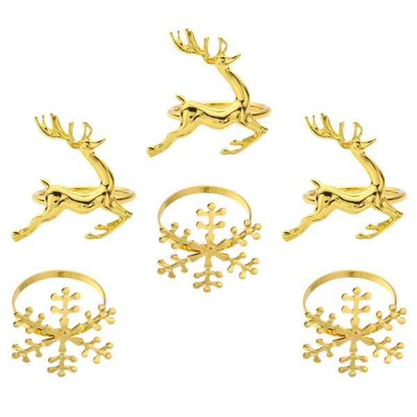 

napkin rings 6 pcs xmas clips exquisite tissue alloy holders (golden)