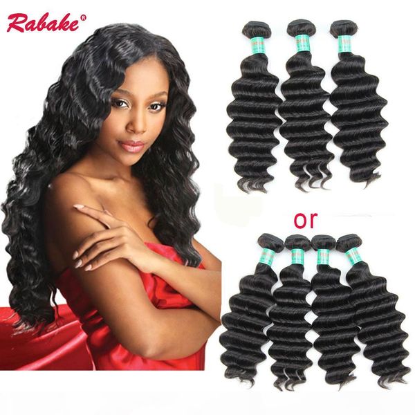 

8a quality loose deep wave indian virgin hair weave bundles deals rabake 100 unprocessed indian human hair extensions loose deep wave, Black