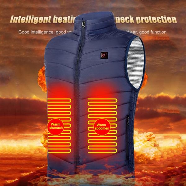 

heated jacket men coat intelligent usb electric warm winter thermal vest, Gray;blue