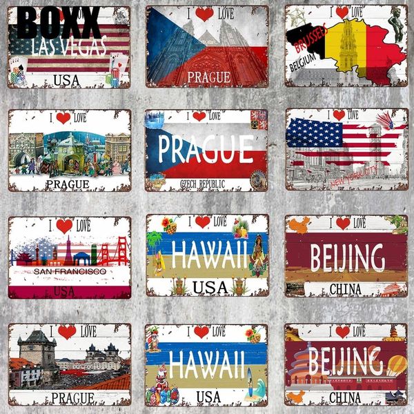 

hawaii decorative sign brussels travel souvenir plaque metal vintage metal plate for wall poster bar art home decor