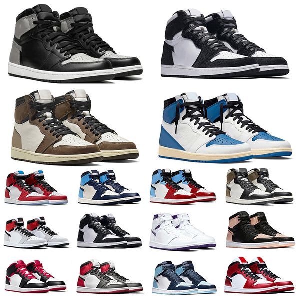 

2022 popular colors jumpman 1 1s mens basketball shoes sneakers twist origin story bred patent university blue hype royal men outdoor traine