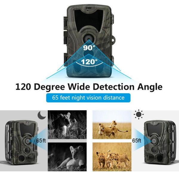 

hc801a hunting trail camera night version wild cameras 16mp 1080p ip65 p trap 0.3s trigger forest waterproof wildlife camera