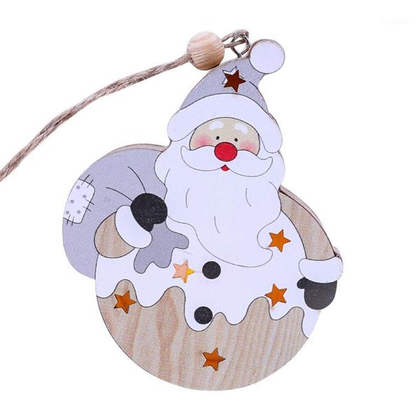 

christmas decorations home led light xmas tree snowman wooden pendants ornaments diy wood crafts1