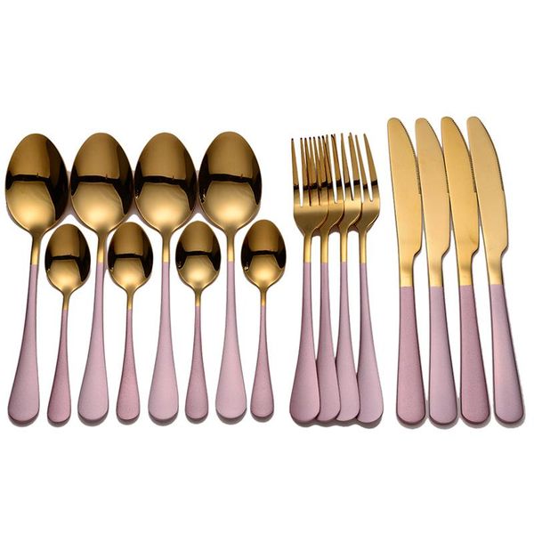 

spklifey black cutlery 16 pcs stainless steel cutlery black tableware fork spoon fork spoon knife set dinnerware set dropshiping h bbyiih
