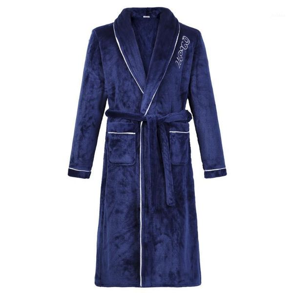 

winter warm flannel kimono bathrobe gown for man casual soft women sleepwear nightgown thicken coral fleece nightwear homewear1, Black;brown