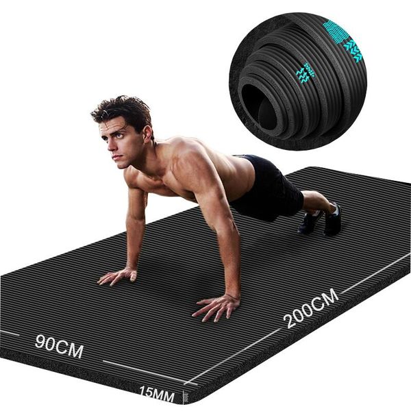 

200*90cm 20mm extra thick nbr yoga mat exercise mats for gym home fitness tasteless sport pads exercise gymnastics