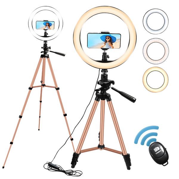 Selfie LED Photo Anel de Lampa 26cm Luz com 130cm Tripé ANILLO DE LUZ PARA MAQUILLLJE Kit para Video YouTuber Stream