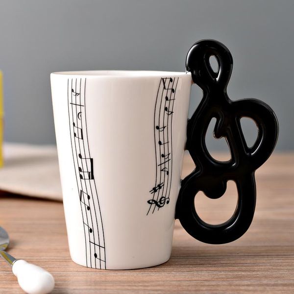 

geekhom creative music violin style guitar ceramic mug coffee tea milk stave cups with handle coffee mug novelty gifts wmtzdr petsyard