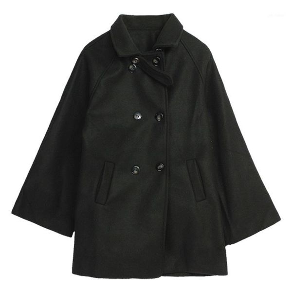 

new autumn and winter korean version of the waist in the long section was thin and stylish woolen coat coat women1, Black