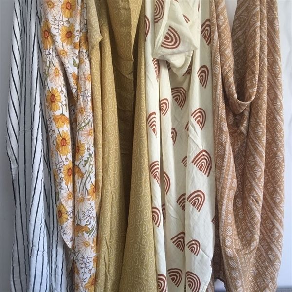 

120x120cm bamboo cotton muslin blanket baby swaddle newborn bath towel gauze infant kids wrap sleepsack y201009