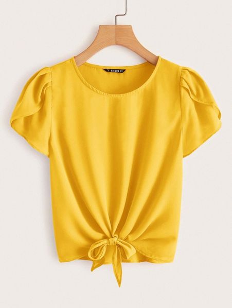 

petal sleeve knot front p1xv#, White