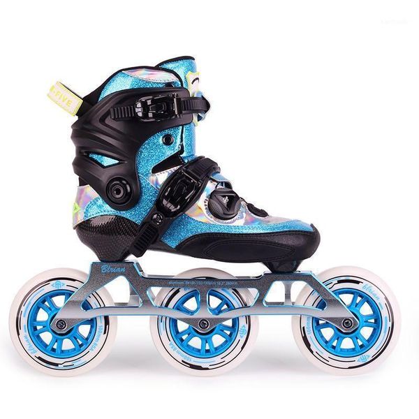 

inline & roller skates 3x100mm 3x110mm s m l kids carbon fibre boots 3-wheels speed slalom shoes m7 alloy cnc 85a children roller1