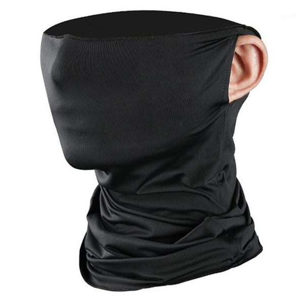

windproof outdoor sports bandanas face scarf headwear solid color riding cycling headscarf tube wristband headband fg1, Black