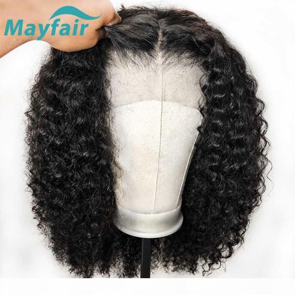 

mayfair curly bob wig brazilian human hair lace front wigs 13x4 13x6 short wigs for women non-remy hair, Black;brown