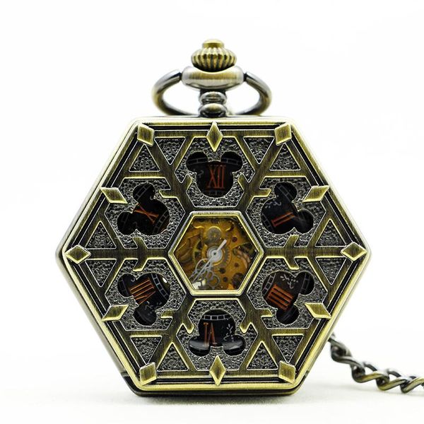 

мода дикая аксессуары карманные часы среднего школа студент студент креативный подарок полностью matic clamshell винтаж mechaincal часы jlll, Silver